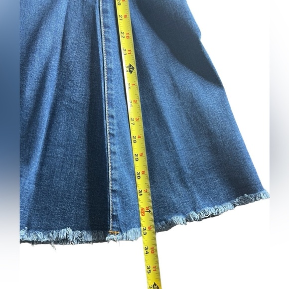 Home Folk Distressed Women's Mid Wash Blue Flare Jeans - Picture 12 of 16